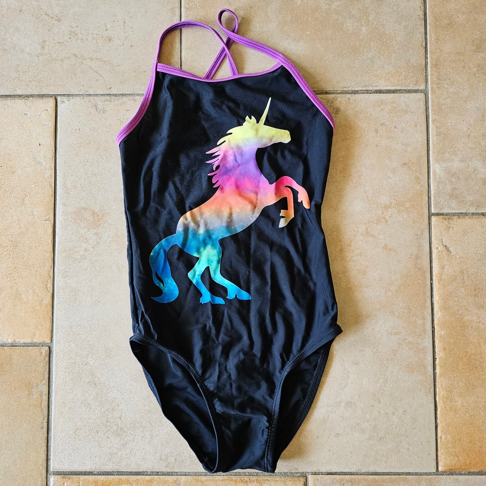Badpak met eenhoorn print - Maat 128/134, Kinderen en Baby's, Gebruikt, Meisje, Badpak, Bpc bonprix collection