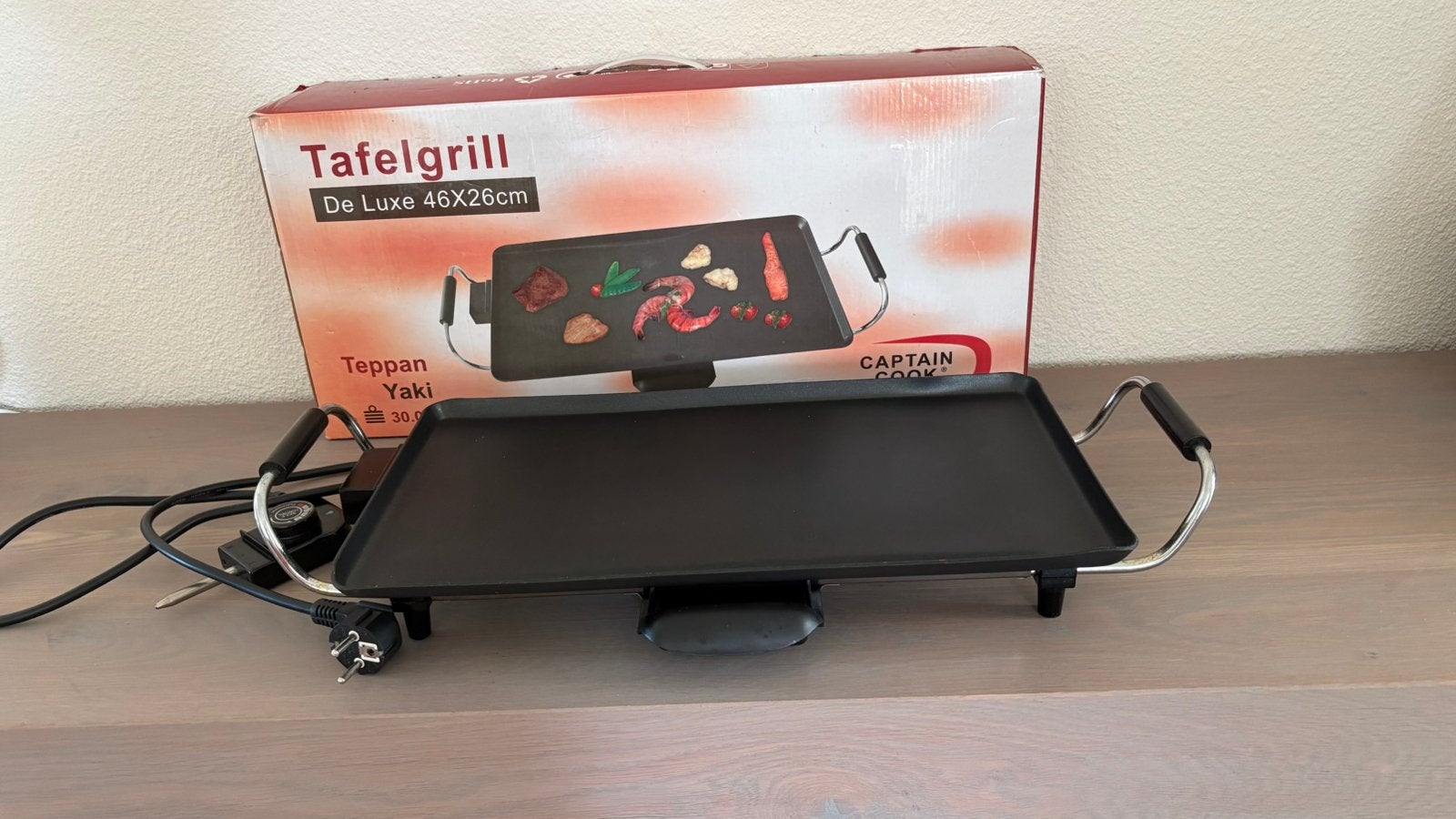 Captain Cooke tafelgrill De Luxe 46x26 cm 2000 watt, Witgoed en Apparatuur, Ophalen, Zo goed als nieuw, Tafelgrill