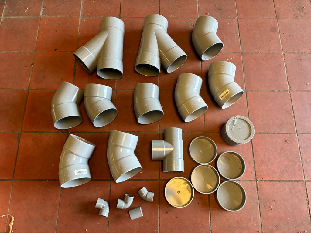 Diverse PVC afvoerbuizen en hulpstukken, Doe-het-zelf en Verbouw, Ophalen, Afvoer, Pvc, Nieuw