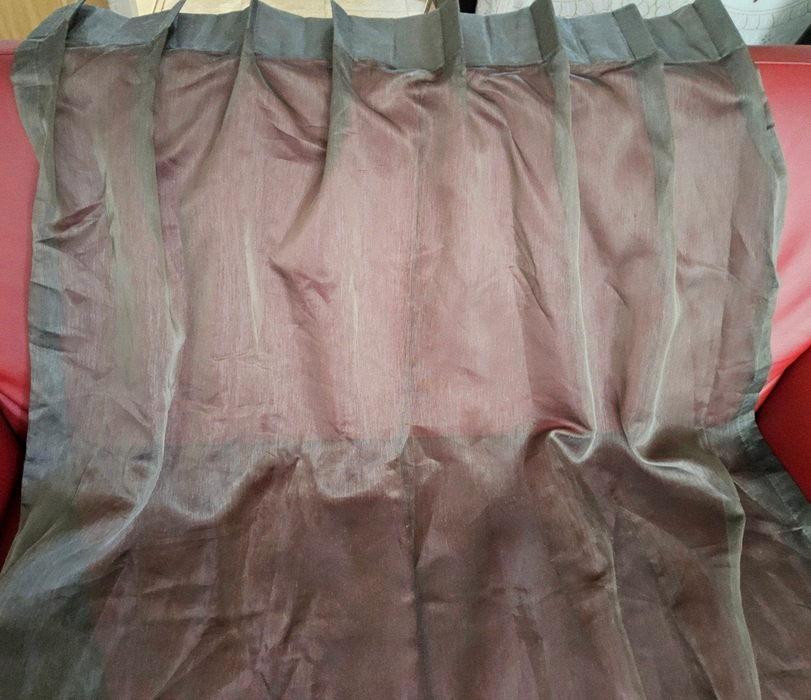 12 Stuks vitrage van 258 cm hoog en 84 tot 222 cm breed, Vitrage, Plooiafwerking, Grijs, Ophalen of Verzenden