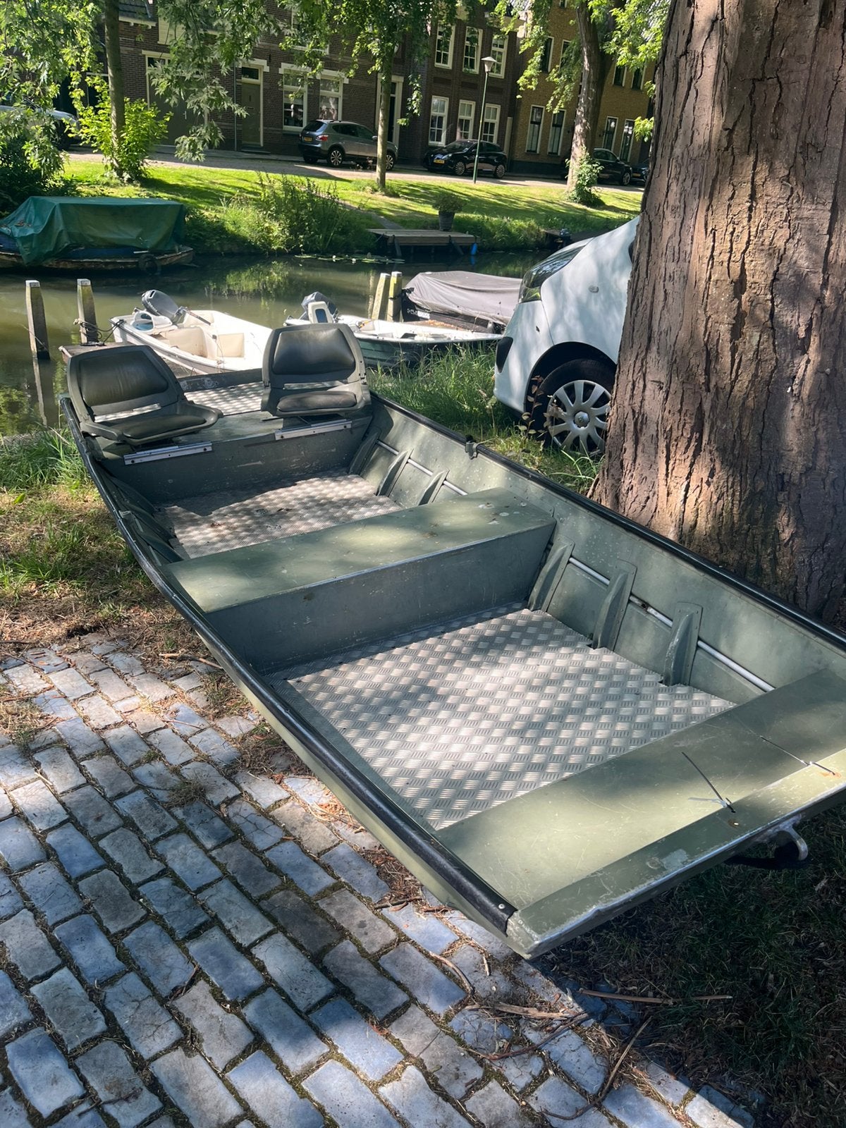 Sylan 1436 platbodem met alumium traanplaten bodem en kussen, Watersport en Boten, Ophalen of Verzenden, Zo goed als nieuw, Aluminium