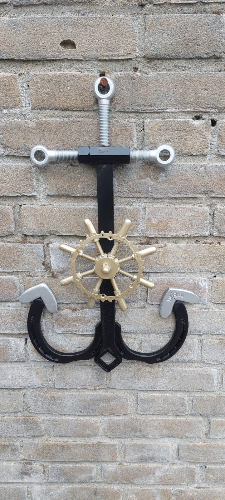 Decoratief Anker met Stuurwiel en Hoefijzers, Ophalen