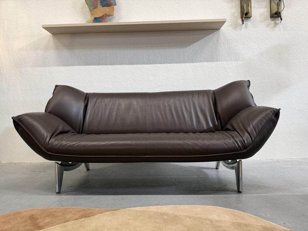 leolux Tango 3 & 2 zits bank senso bruin leer, Leolux, Info@leolux.nl, 150 tot 200 cm, Tweepersoons