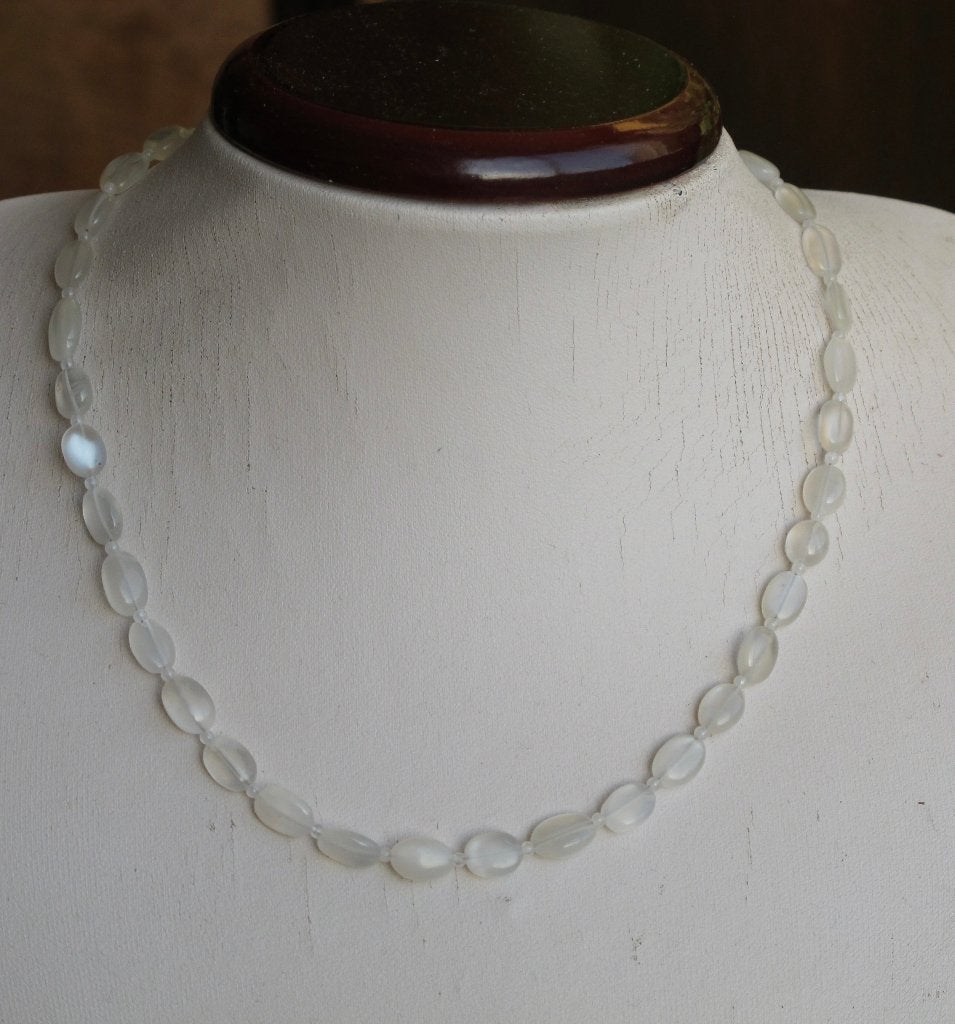 Prachtige ketting met Maansteen edelstenen, verstelbaar., Sieraden, Tassen en Uiterlijk, Kettingen, Nieuw, Steen of Mineraal, Wit