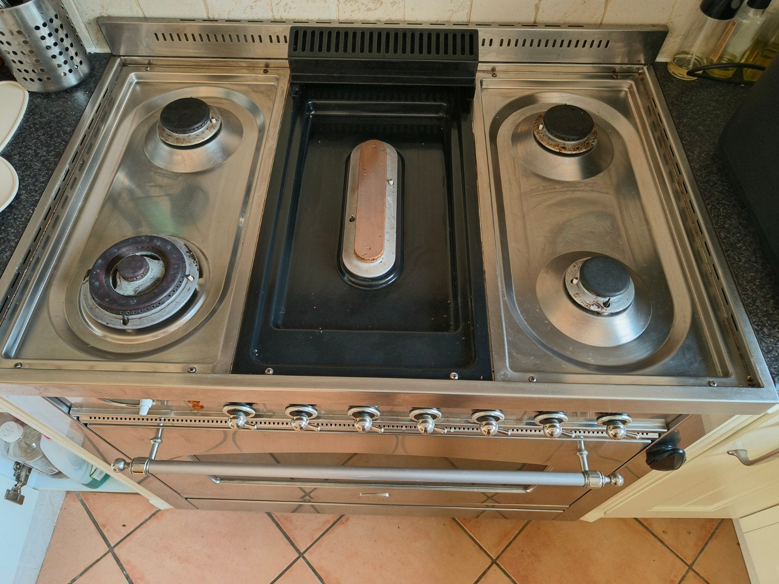 Boretti fornuis 5 pits, Ophalen, Gebruikt, Gas, 90 tot 95 cm