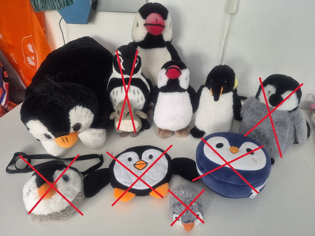 4 Pinguïn knuffels over - pinguin familie, Ophalen of Verzenden, Gebruikt, Pinguïn, Wasbaar