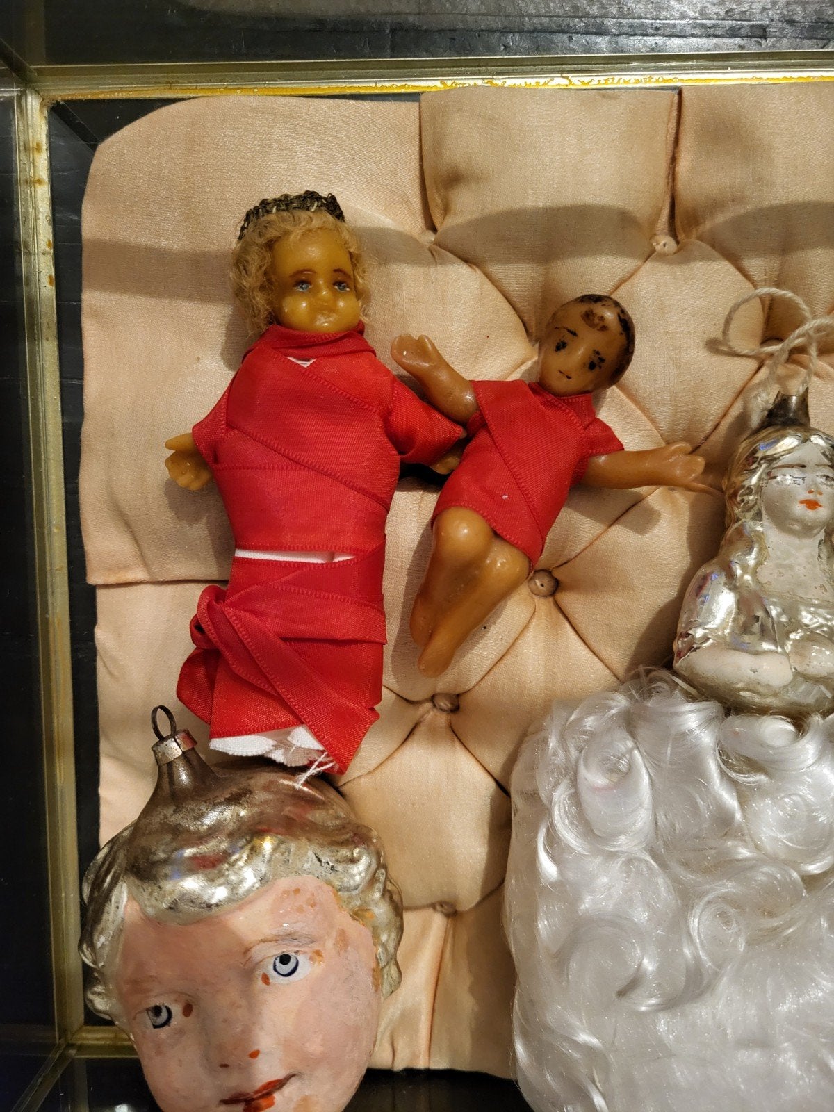 Oude kerstversiering wassen jezus kinderen, Diversen, Ophalen of Verzenden, Gebruikt