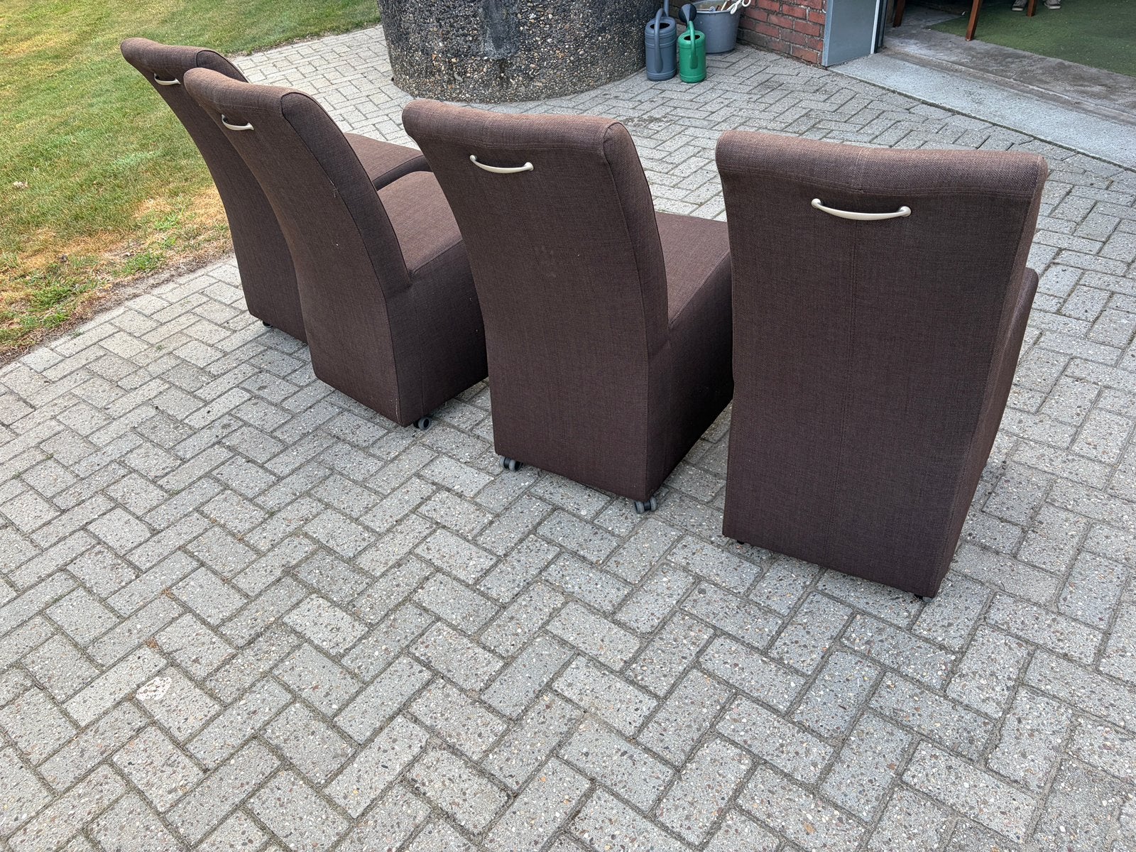 4 stoelen, Huis en Inrichting, Stoelen, Ophalen, Gebruikt, Bruin, Vier