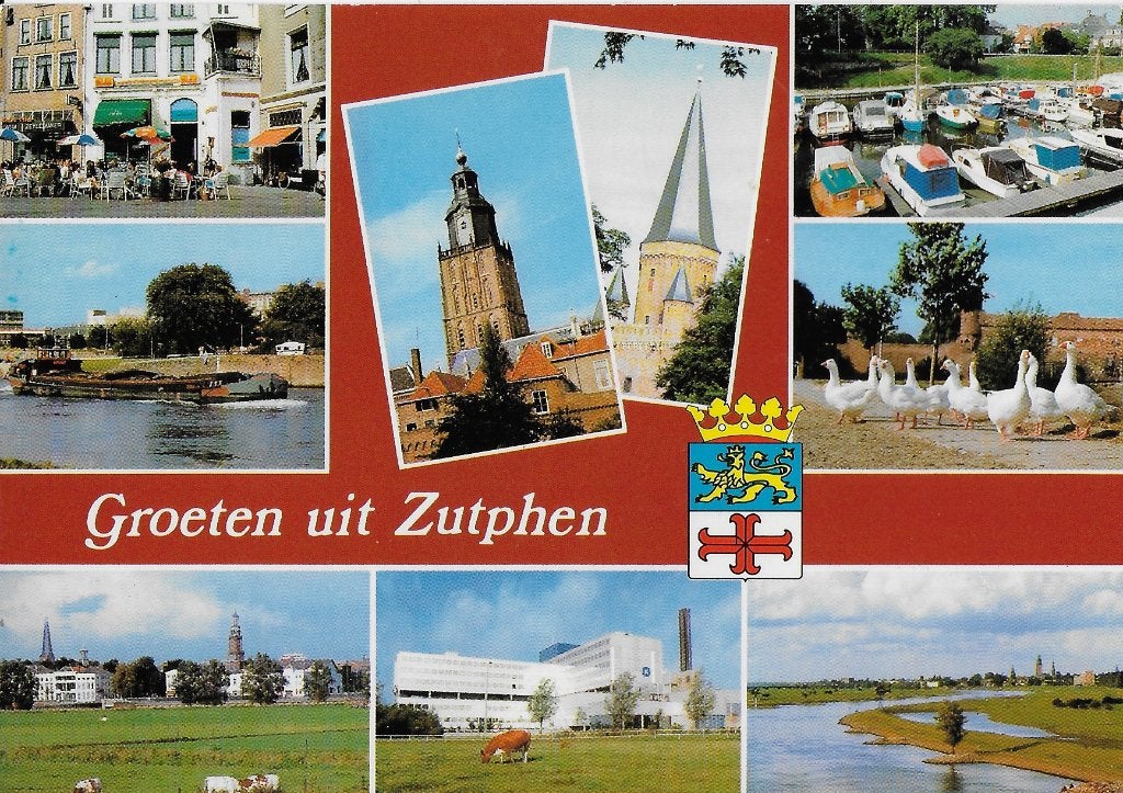 Zutphen gelopen ansichtkaart ( 1399 ), Ophalen of Verzenden, 1980 tot heden, Gelopen, Gelderland
