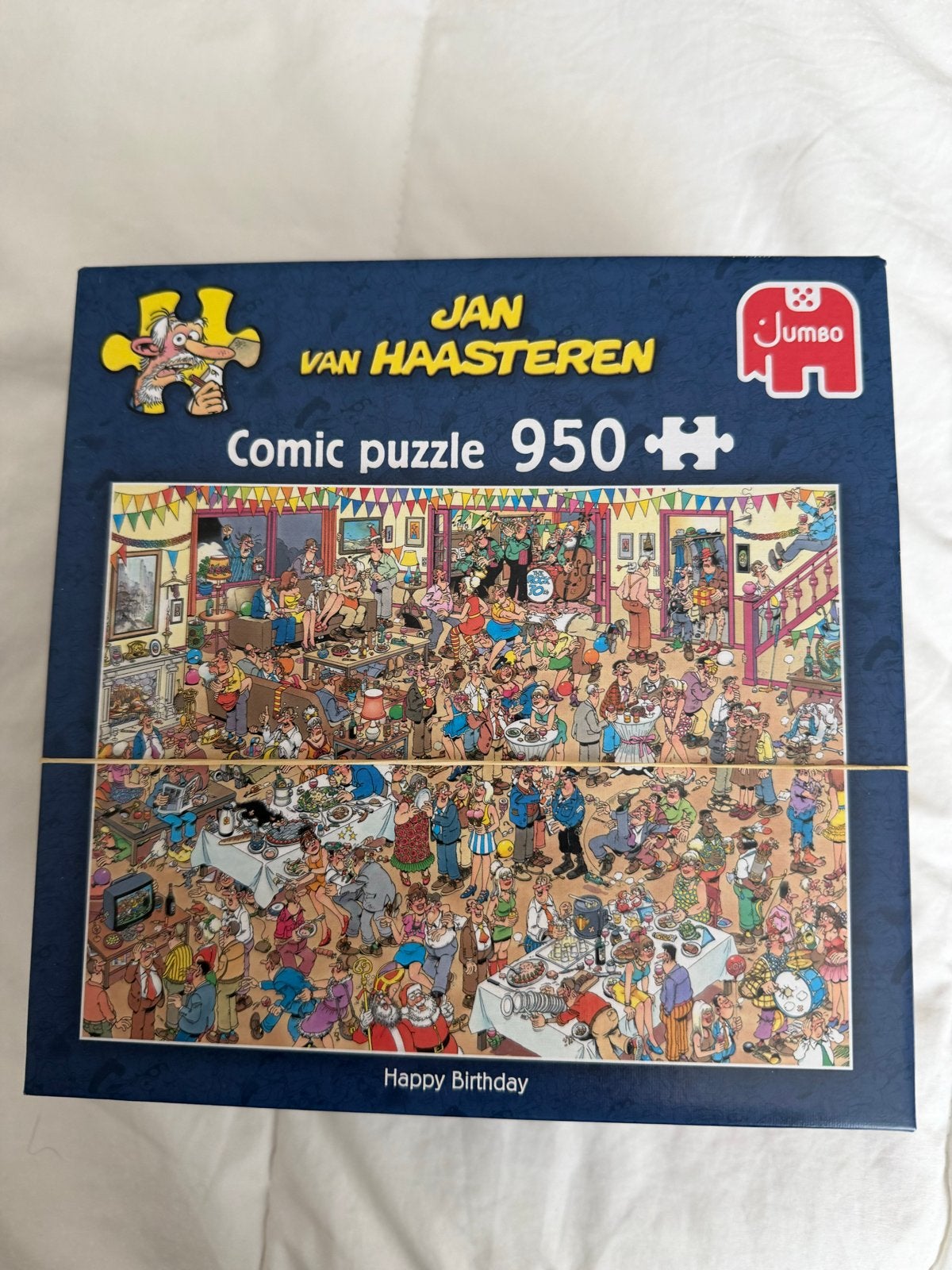 Jan van Haasteren Comic Puzzel - Happy Birthday 950 stukjes, Hobby en Vrije tijd, Denksport en Puzzels, Ophalen of Verzenden, 500 t/m 1500 stukjes