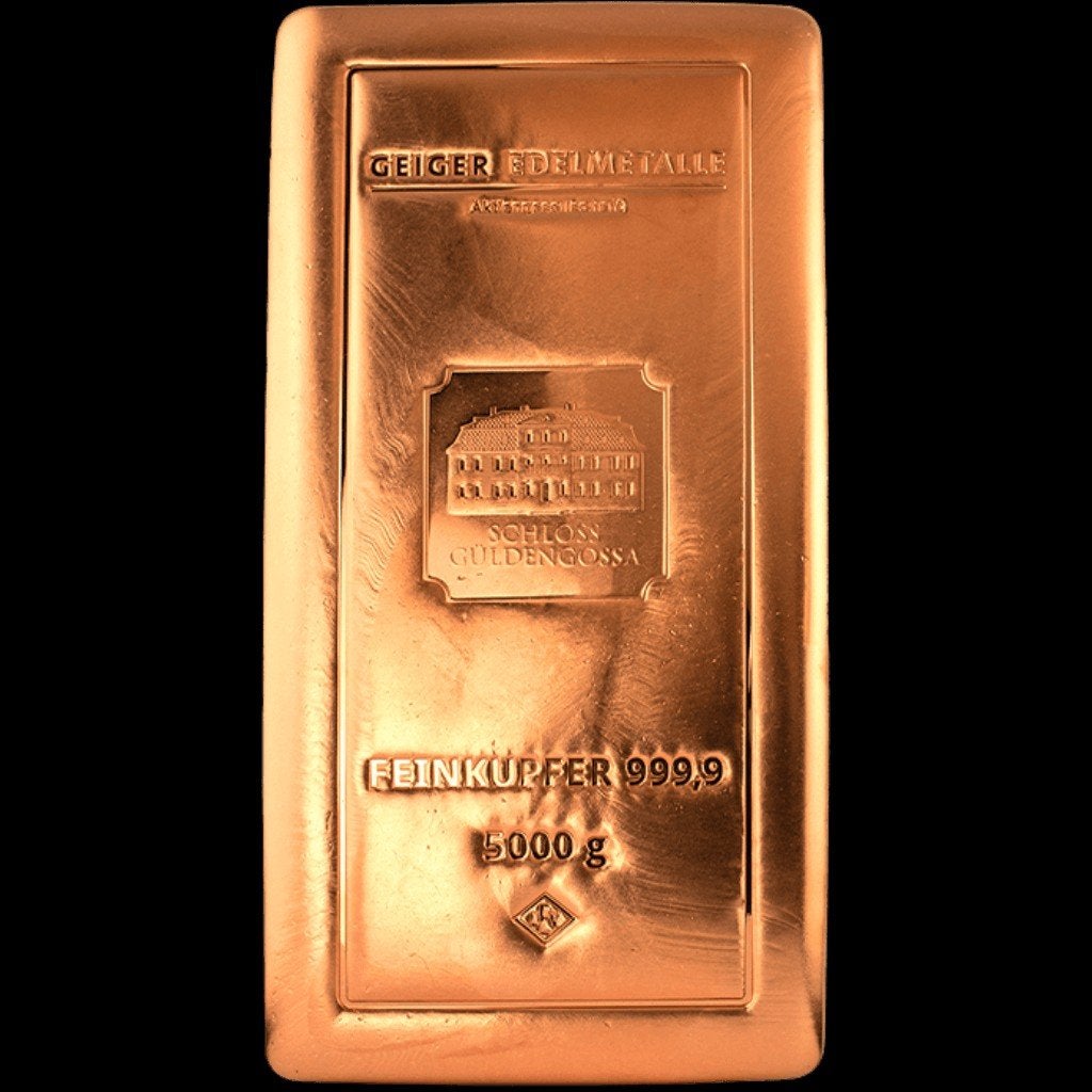 5x #Koperbaren 5 kilogram #Geiger fine koper .999, Ophalen of Verzenden, Koper