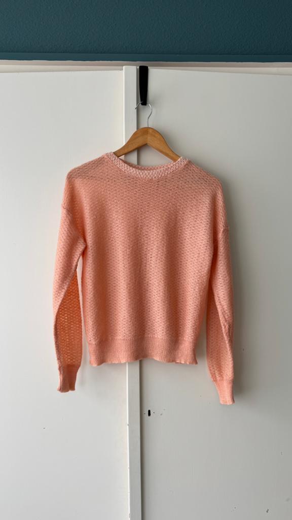 Vintage mohair wol trui 36 - 40 perzik roze zacht romantisch, Maat 38/40 (M), Ophalen of Verzenden, Zo goed als nieuw, Vintage