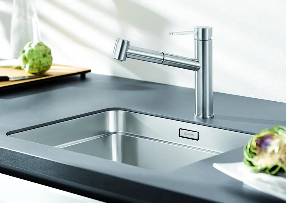 Blanco keukenkraan (nieuw) rvs geborsteld, Minder dan 50 cm, Nieuw, Ophalen of Verzenden, Minder dan 25 cm
