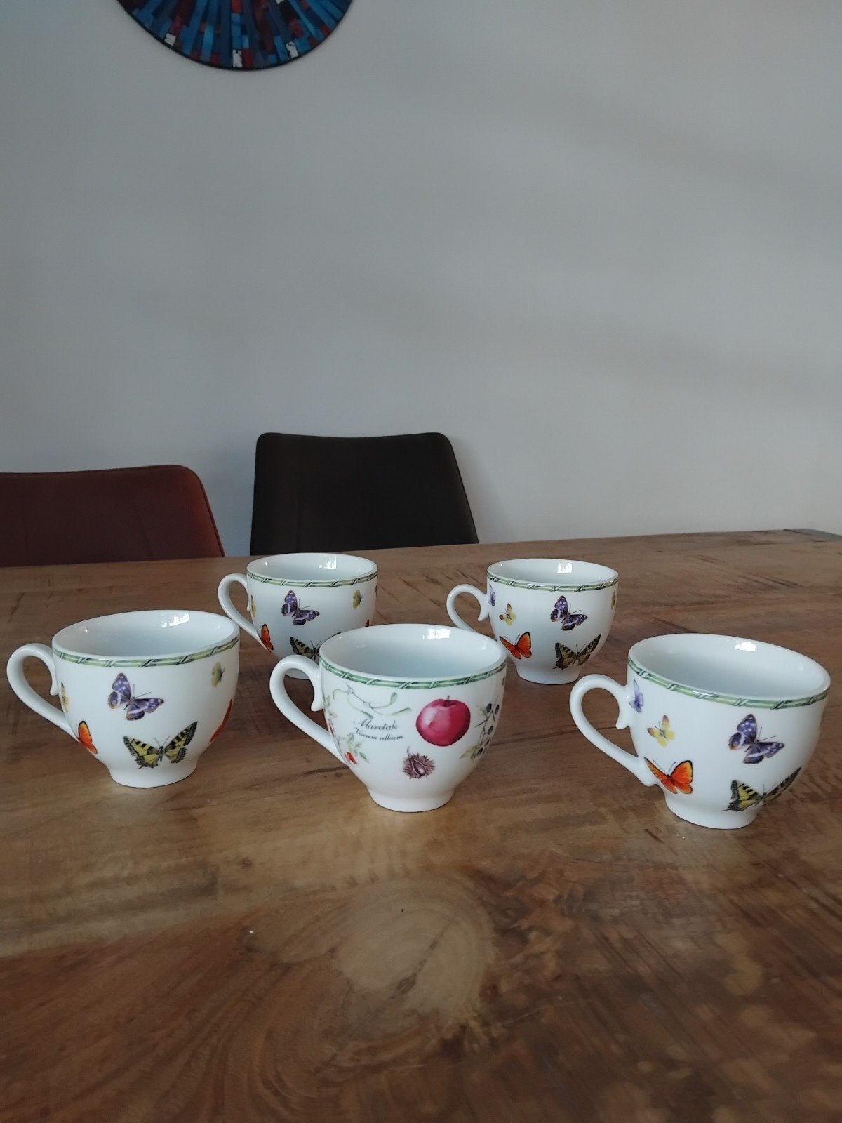 5 Janneke Brinkman koffiekopjes - Vlinders & December 2008, Overige merken, Keramiek, Ophalen of Verzenden, Zo goed als nieuw