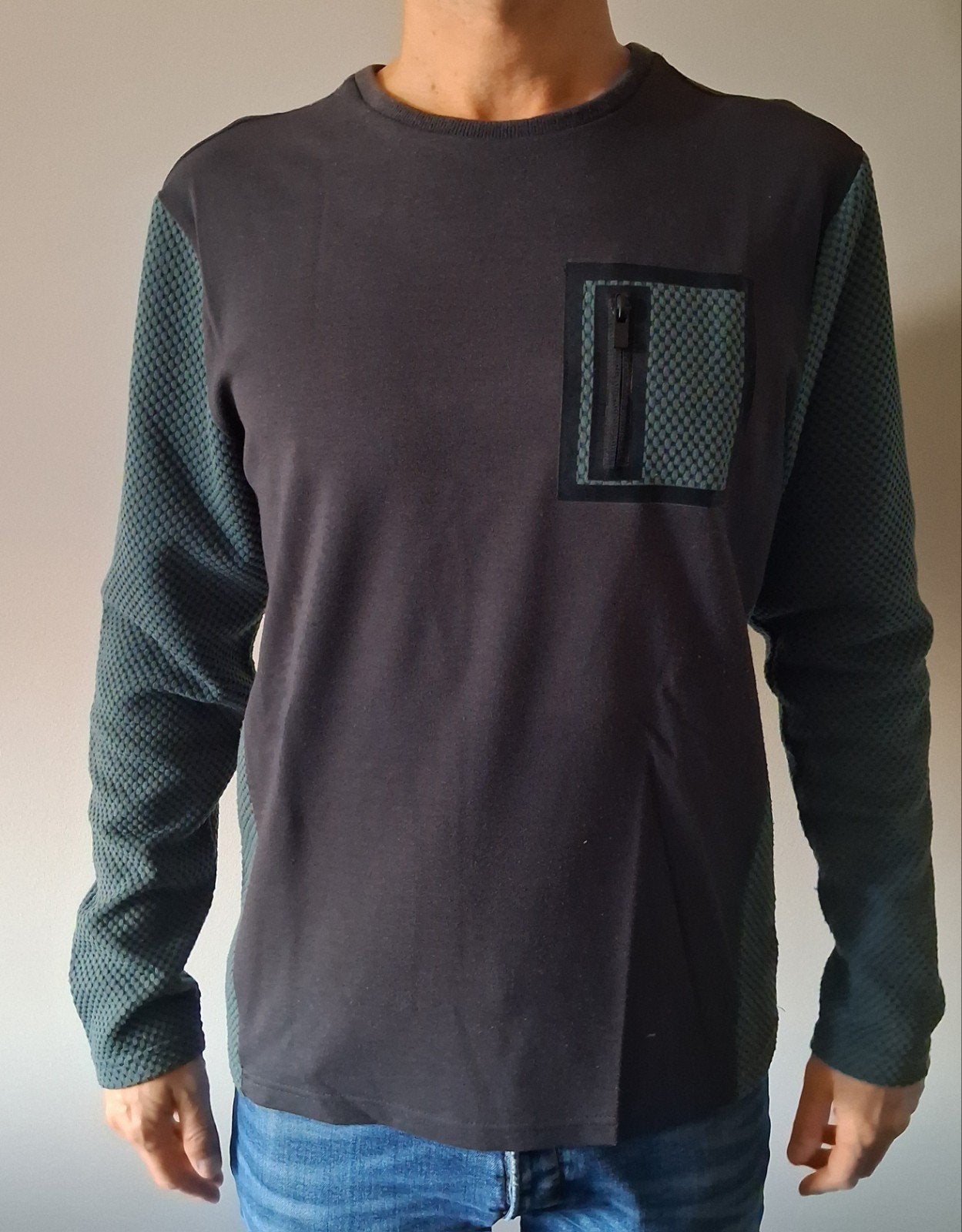 trui / shirt met lange mouwen en borstzak, Refill, Ophalen of Verzenden, Zo goed als nieuw, Grijs