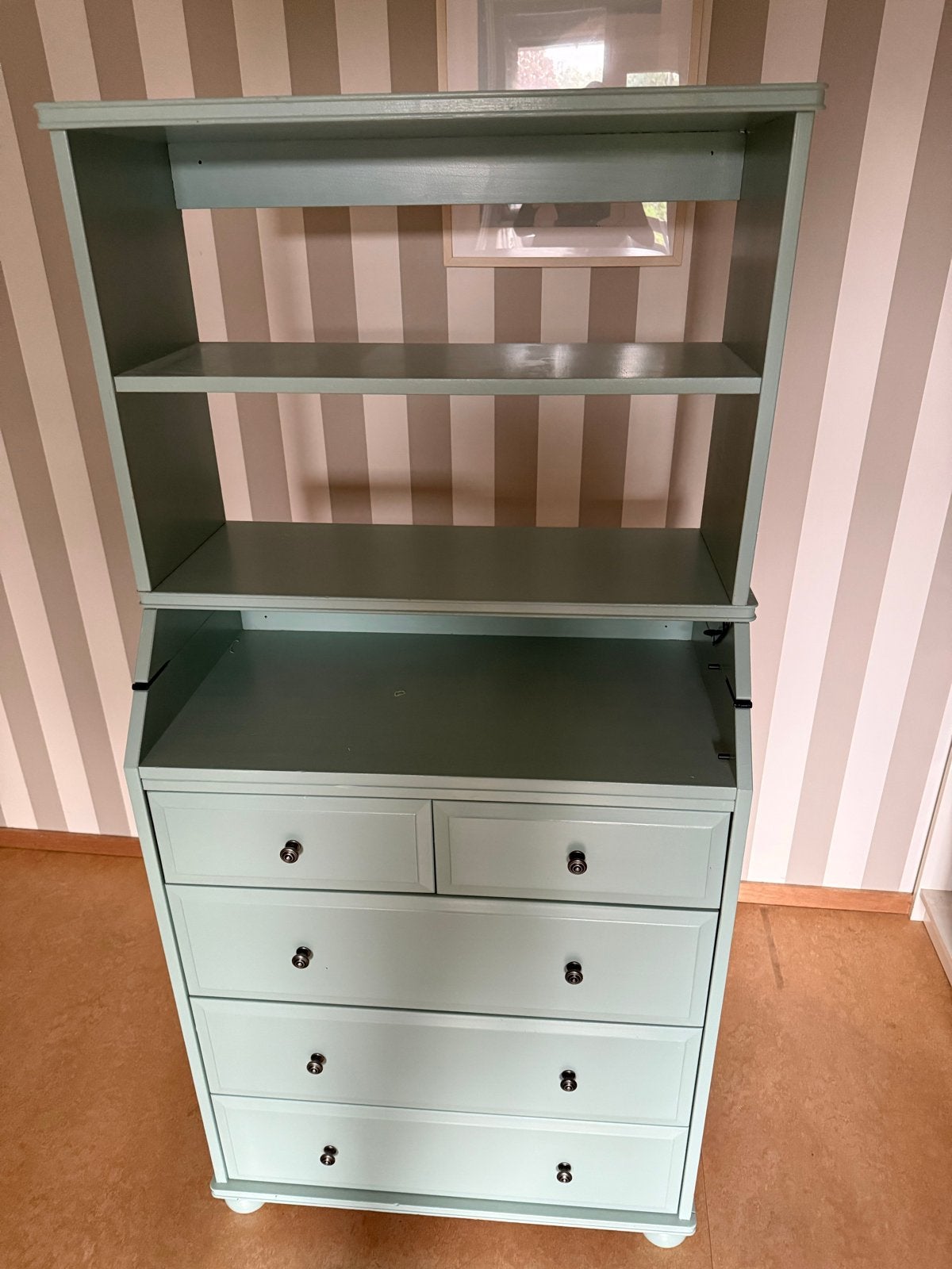 Commode met laden en opzetstuk- Lichtgroen, Ophalen, Gebruikt, 50 tot 70 cm, 105 cm of meer
