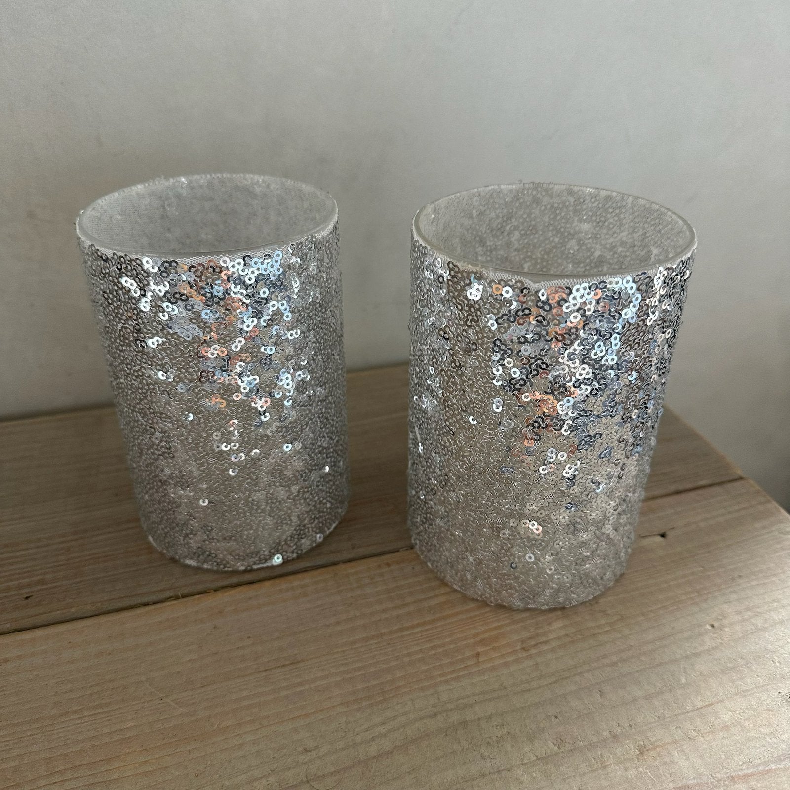 Kaarsenhouders, waxinelichtjes, glitter, zilver Riverdale, Ophalen of Verzenden, Zo goed als nieuw, Zilver, Riverdale