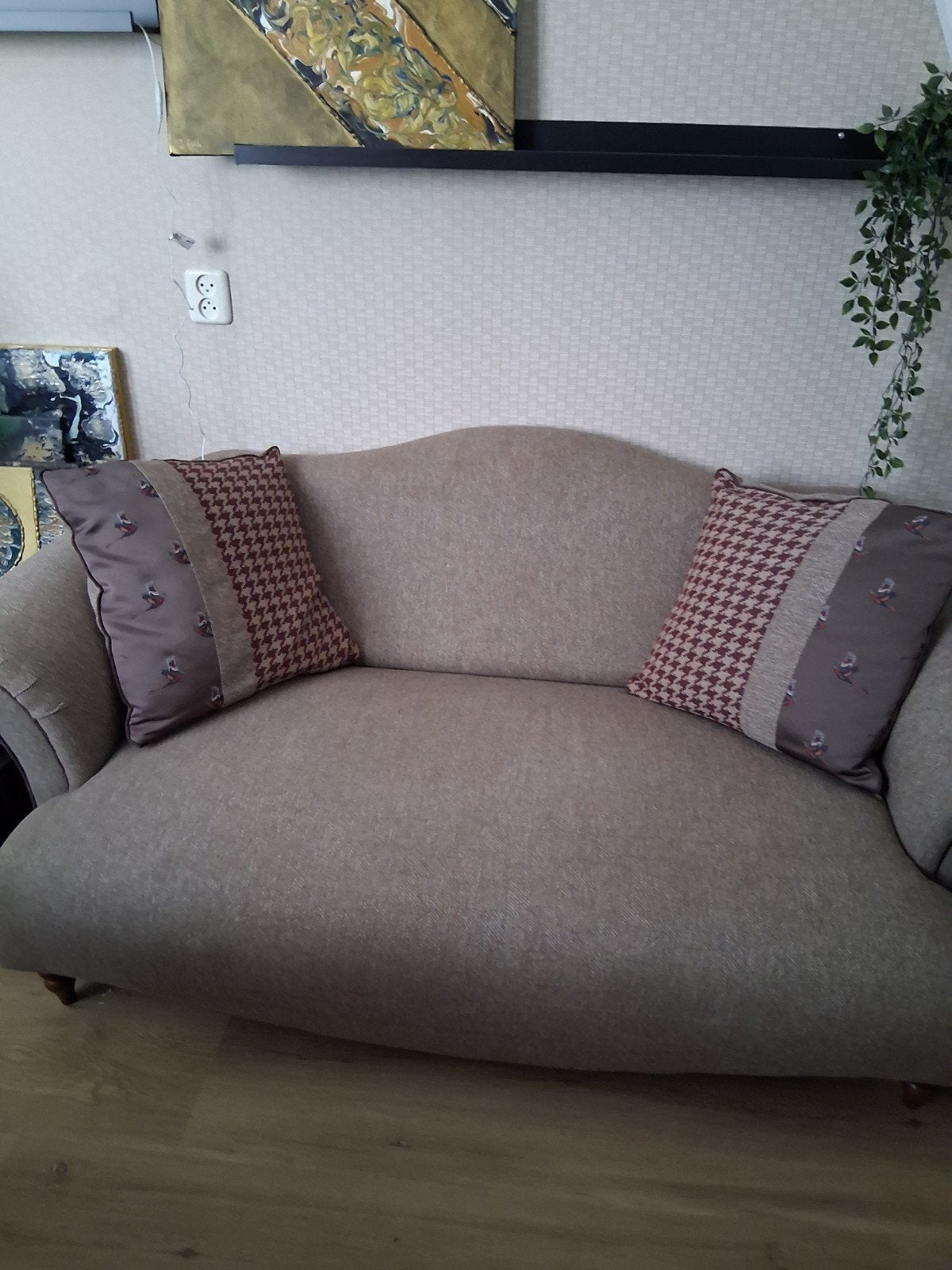 Klassiek 2-zits bankje Engelse tweedstof 180 cm, Ophalen, Klassiek, Engels, 150 tot 200 cm, Tweepersoons