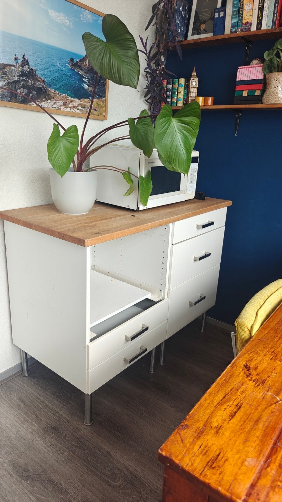 IKEA Metod onderkast met lades en houten blad, Ophalen, Gebruikt