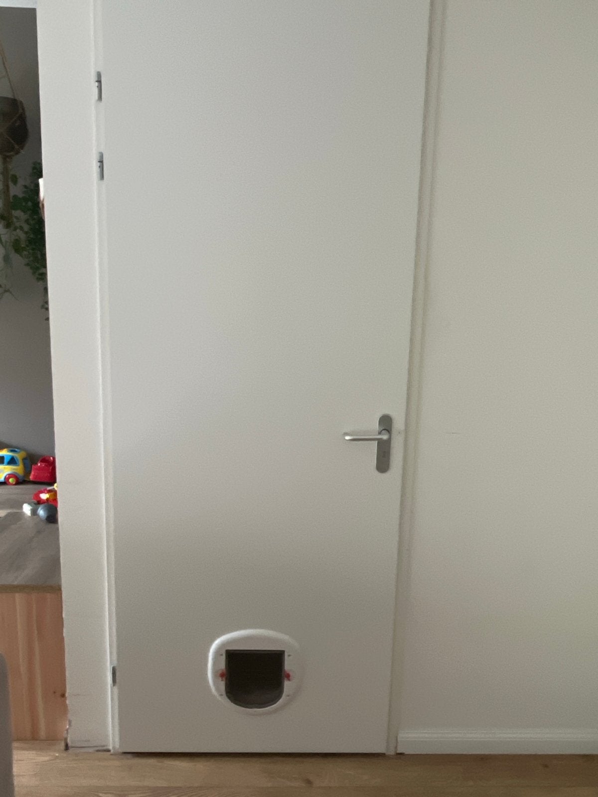 Witte hoge binnendeur met kattenluik, Ophalen, Gebruikt, 80 tot 100 cm, Binnendeur