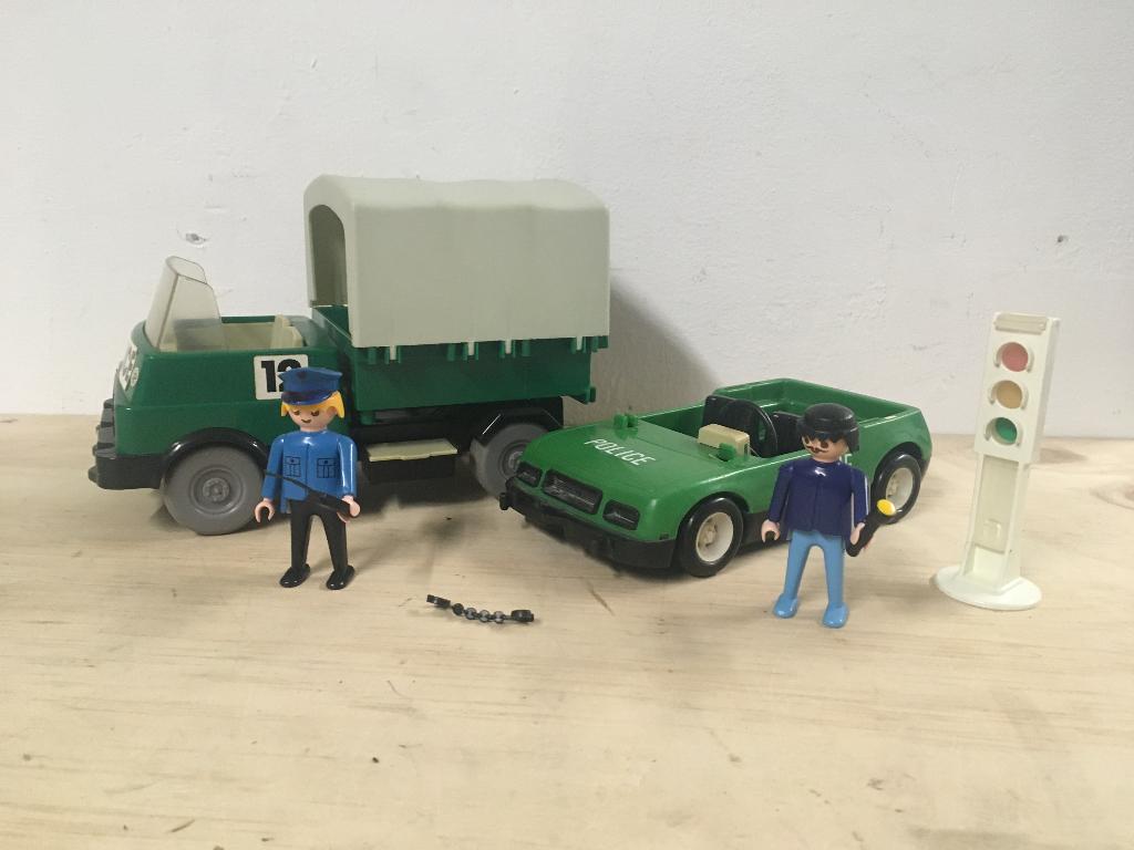 Playmobil Politie auto en poppetjes retro vintage, Verzenden, Gebruikt