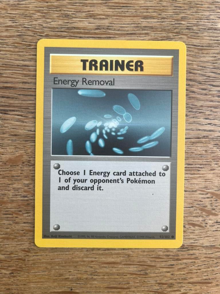 Energy Removal 92/102 Base Set Trainer Card, Ophalen of Verzenden, Zo goed als nieuw