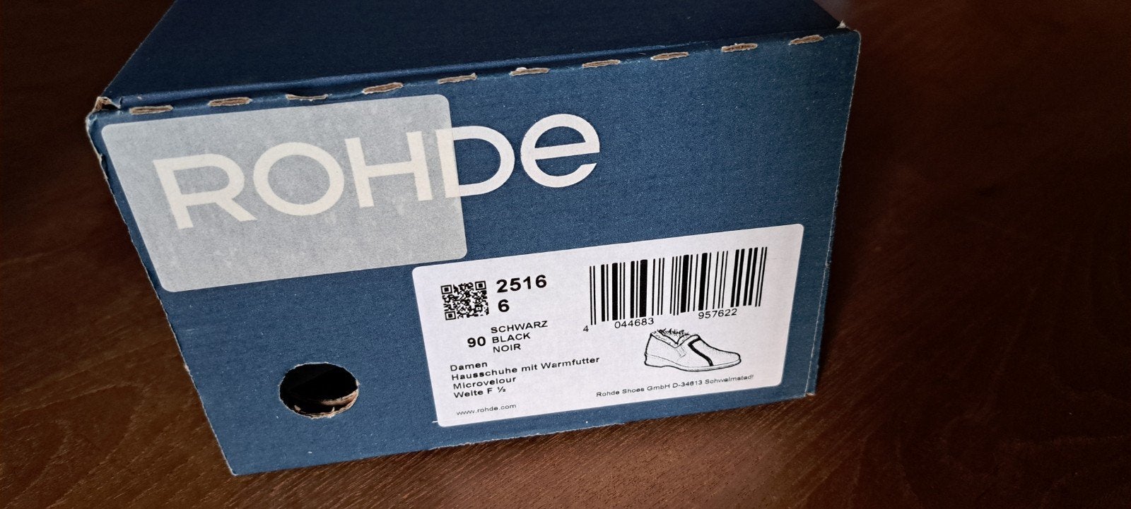 Rohde Dames Pantoffels Zwart Maat 39 - Nieuw in Doos, Kleding | Dames, Ophalen of Verzenden, Zo goed als nieuw, Zwart, Pantoffels of Sloffen