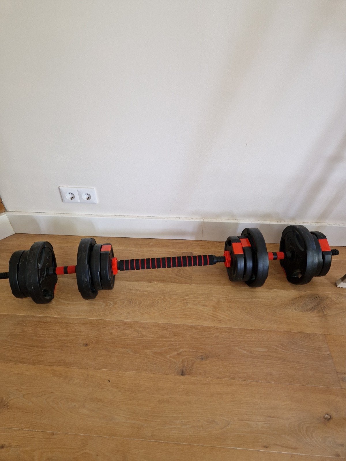Dumbbell set met 4x 2,5kg en 8x 1kg halterschijven, Sport en Fitness, Ophalen, Gebruikt, Benen, Halterset