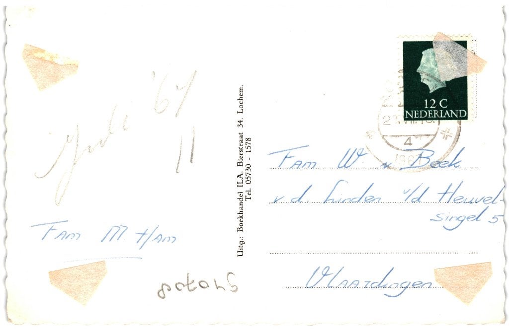 940708 Lochem Bank Witte Wieven Koele Gelopen met Postzegel, Ophalen of Verzenden, 1960 tot 1980, Gelopen, Gelderland