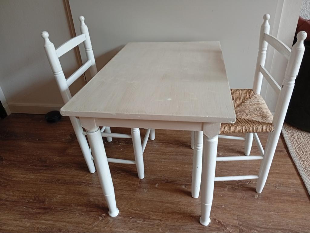 Antiek kinder tafeltje met 2 stoeltjes, Ophalen, Gebruikt, Tafel(s) en Stoel(en)