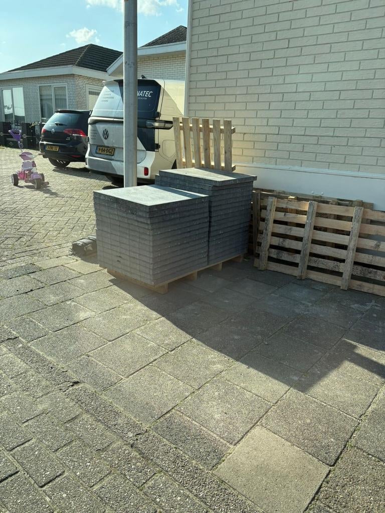 Gevraagd Grey tuintegels 60 bij 60 cm 3 cm dik, Tuin en Terras, Ophalen of Verzenden, Nieuw, Beton, Terrastegels