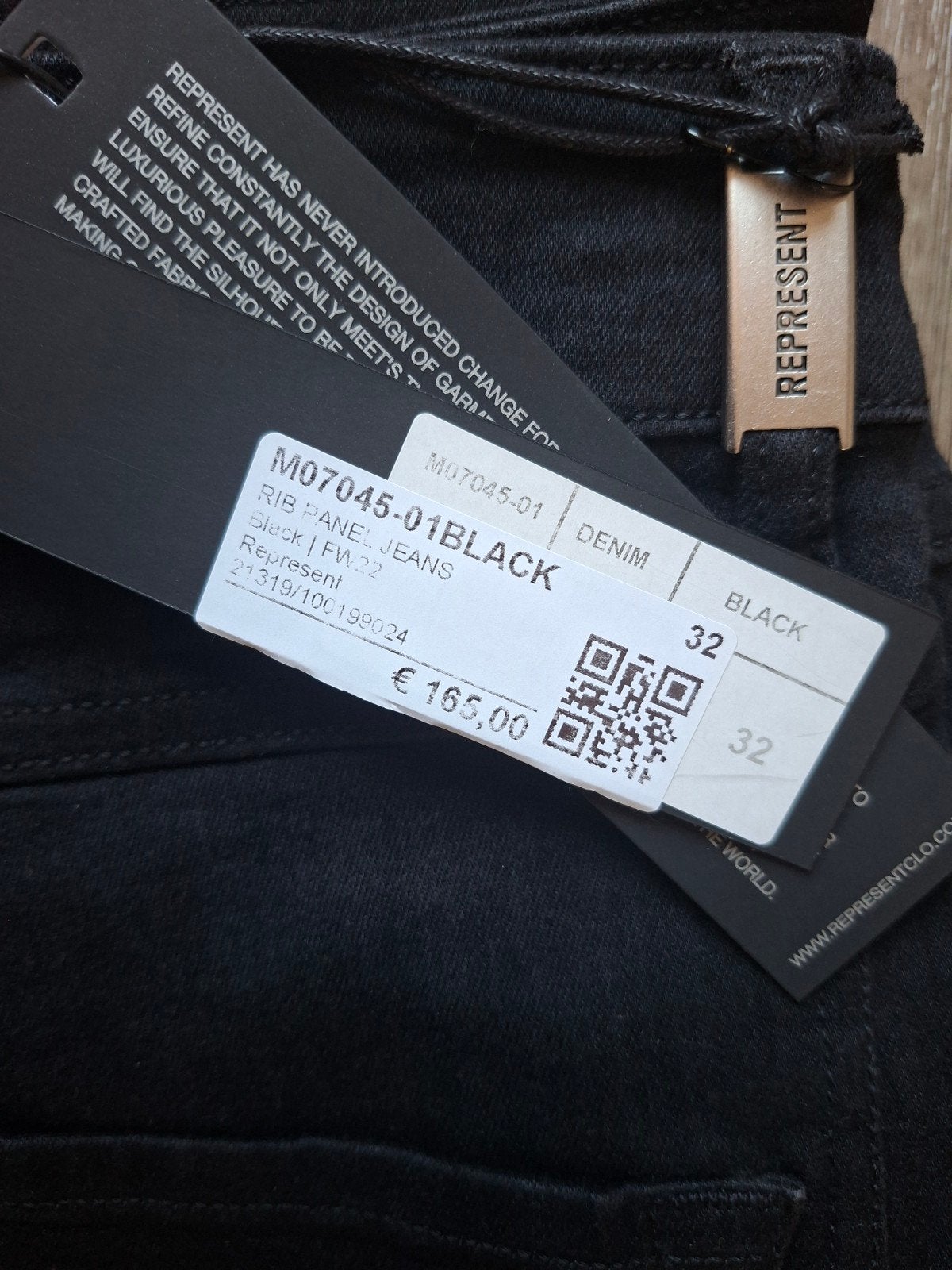 REPRESENT slimfit jeans W32 L30, REPRESENT, Zwart, Nieuw, W32 (confectie 46) of kleiner