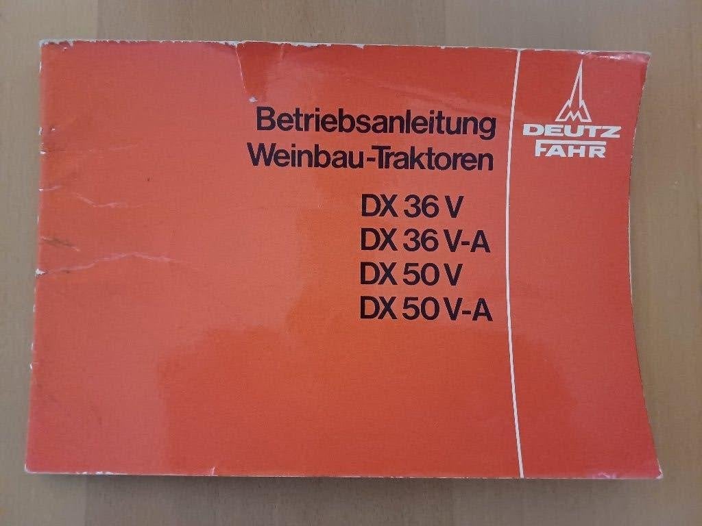 Handleiding Deutz smalspoor trekker DX 36 V, DX 50 V, Ophalen of Verzenden, Gelezen, Tractor en Landbouw