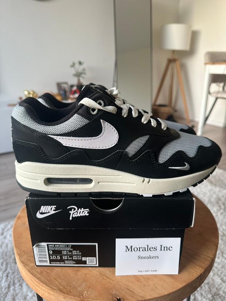 Nike Air Max 1 Patta Waves Black (2021) EU 42.5 top staat, Ophalen of Verzenden, Zwart