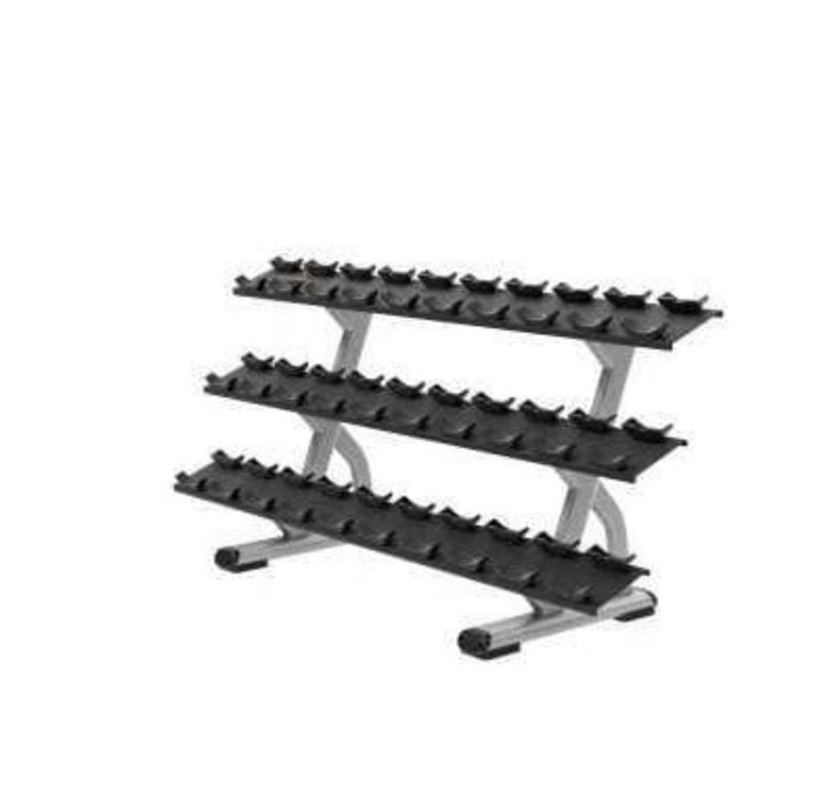 Precor discovery serie 3 laags dumbbell rek 30 dumbbells, Ophalen, Dumbbell, Precor, Zo goed als nieuw
