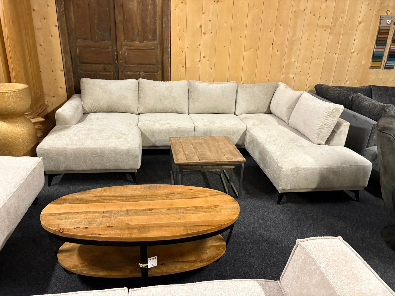 Hoekbanken teddy boucle stof, direct leverbaar u banken, Slim meubelen, Lindberghstraat 29, Nieuw, Ophalen of Verzenden