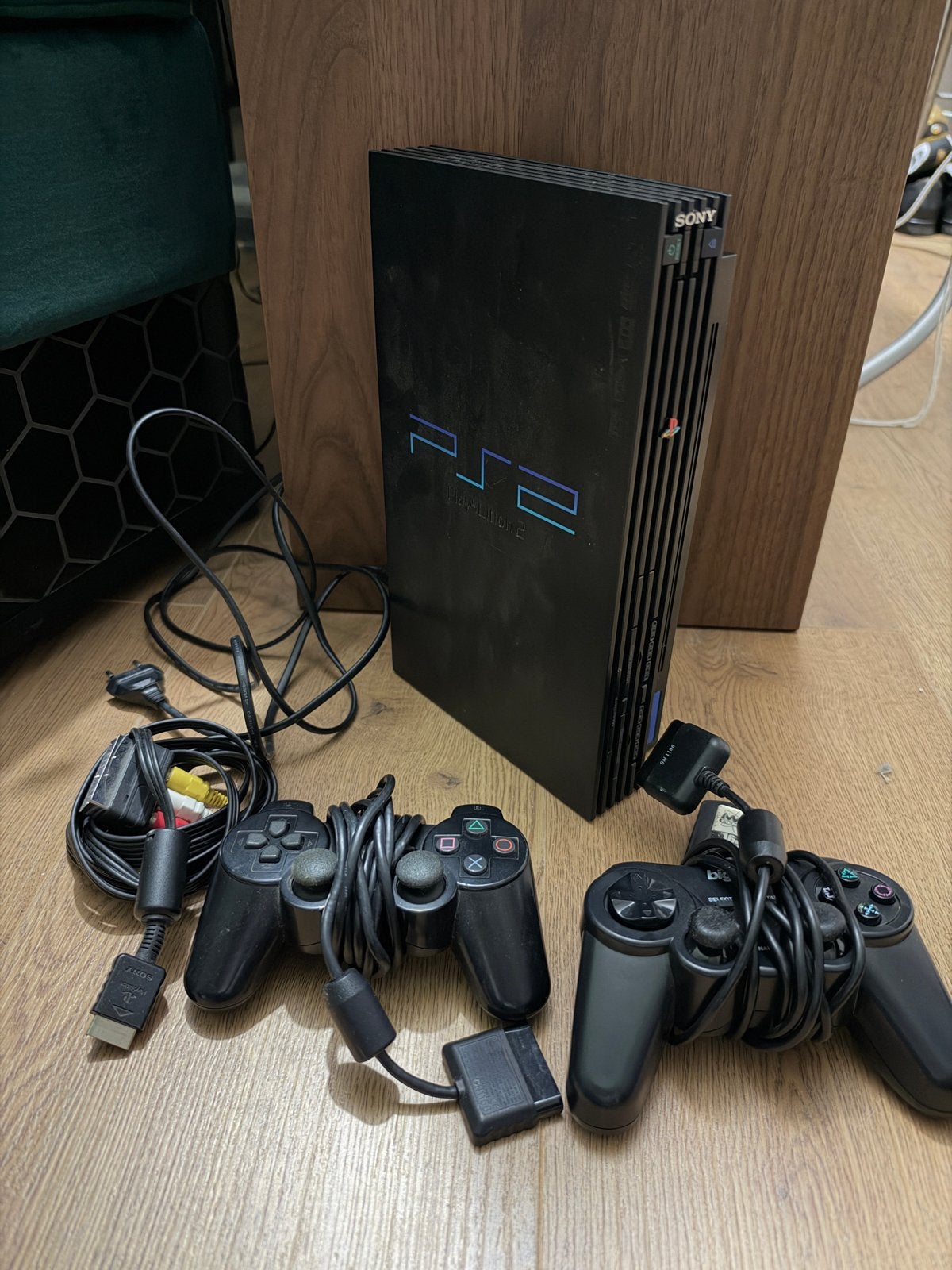 Playstation 2 Phat met 2 controllers en memory card, Gebruikt, Met 2 controllers, Ophalen of Verzenden, Met geheugenkaart