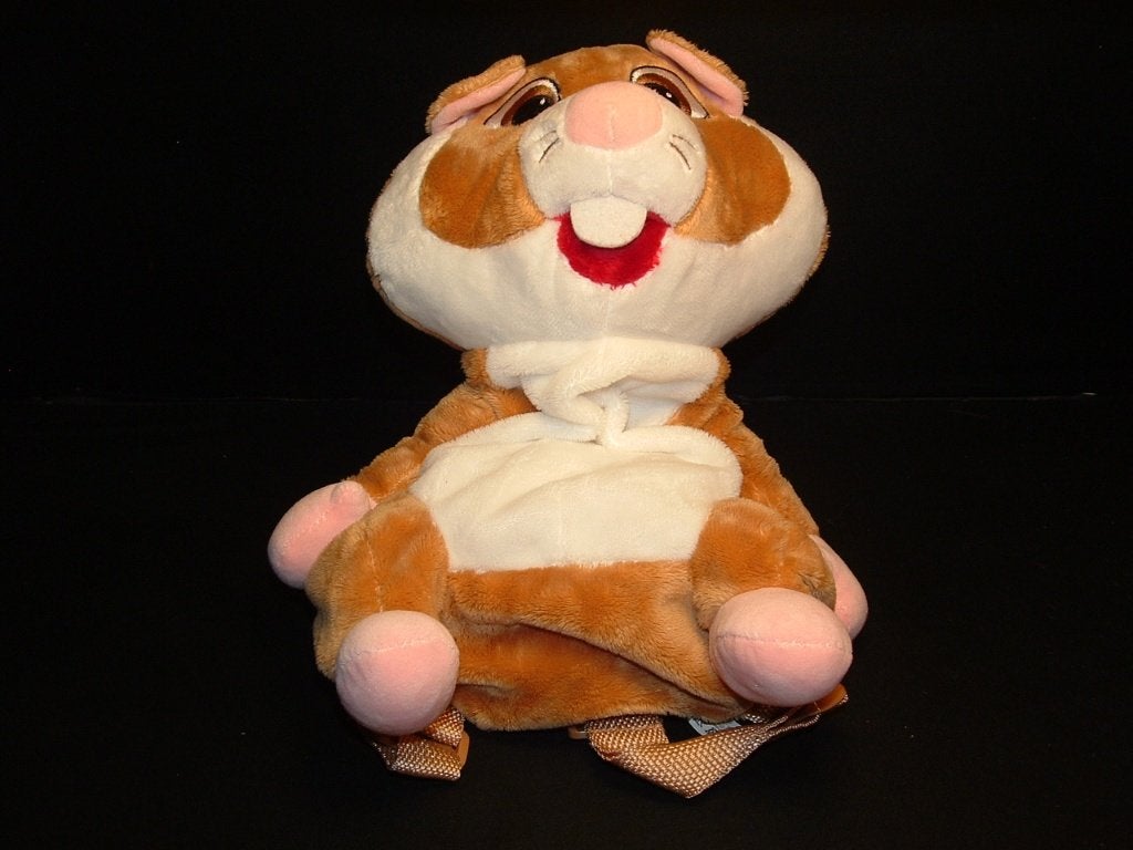 ALBERT HEIJN AH HAMSTER RUGTAS VELOURS LICHTBRUIN/WIT, Verzenden, Nieuw, Overige typen