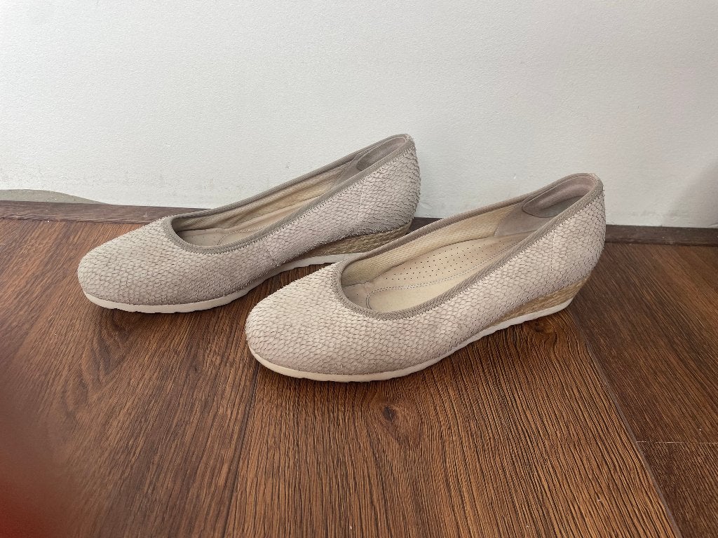 Gabor ballerina’s met sleehak maat 8 G / 42 grijs jute, Schoenen met lage hakken, Joachim-Gabor-Platz 1 D-83024 Rosenheim, Gabor