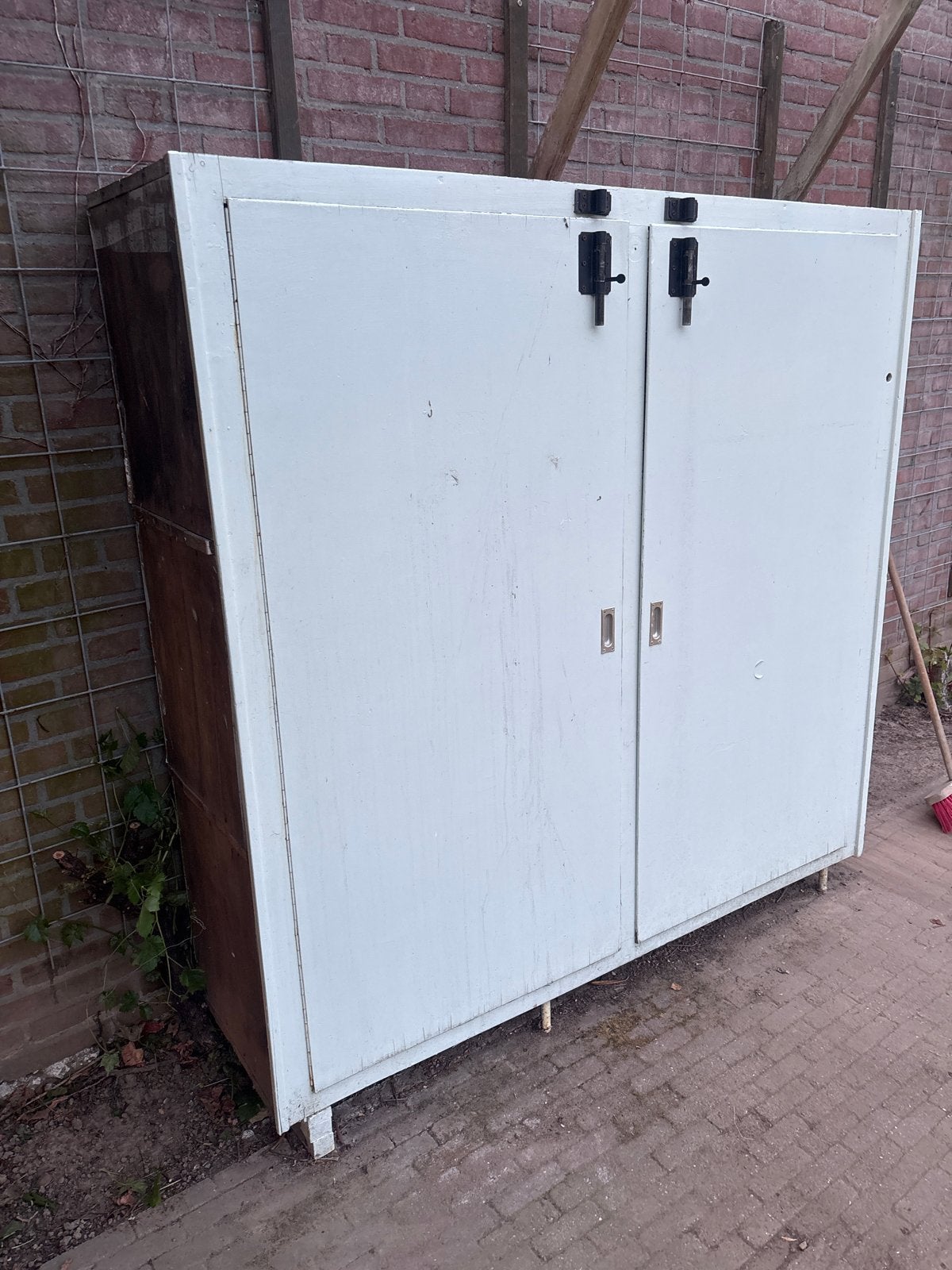 Houten kast met open achterkant. Ideaal als tuinkast, Ophalen, Gebruikt, 100 tot 150 cm, 150 tot 200 cm