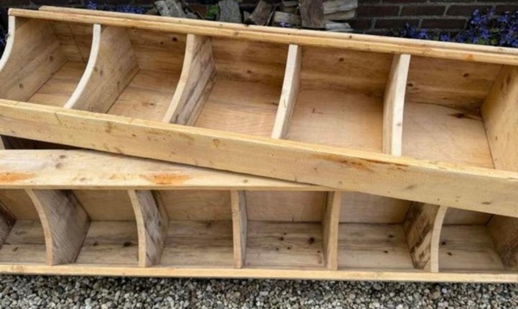 Houten lange gruttersbakken vakkenkast, Antiek en Kunst, Ophalen