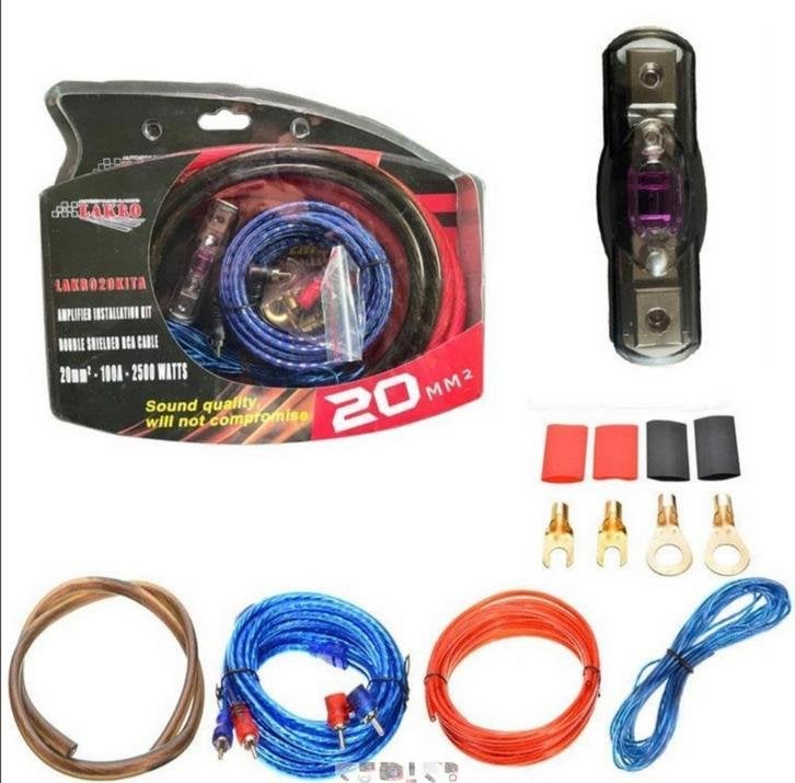 lakro aansluitset versterker 20mm 6meter, Auto diversen, Autospeakers, Niet ingevuld, Niet ingevuld, Nieuw, Ophalen of Verzenden