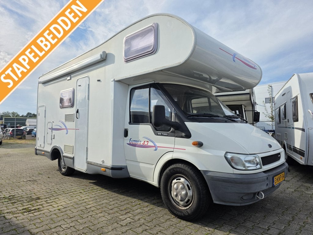 Challenger Genesis 43 6 persoons met stapelbed Euro4 2005, Caravans en Kamperen, Standaard zit, Ford, 6 tot 7 meter, Bedrijf