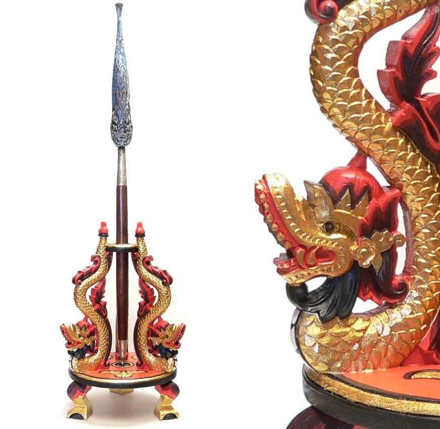 Tombak houder AC5 Speer standaard naga draak Indonesie kunst