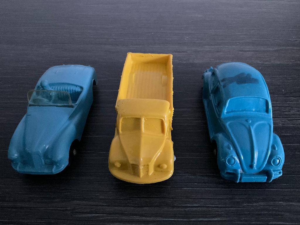 Tomte Laerdal Stavanger Norway Rubber Vinyl Auto's . 3 stuks, Ophalen, Gebruikt