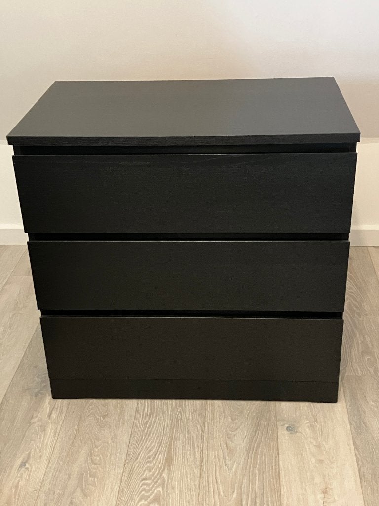 Ikea Malm ladenkast zwart, Ophalen, 50 tot 100 cm, Zo goed als nieuw, 3 of 4 laden