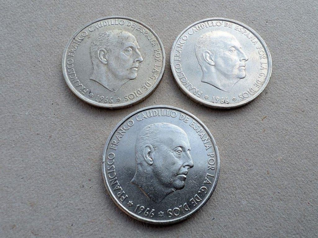 Spanje. 100 Pesetas 1966 zilver 0.800, Ophalen of Verzenden, Overige landen, Losse munt, Zilver