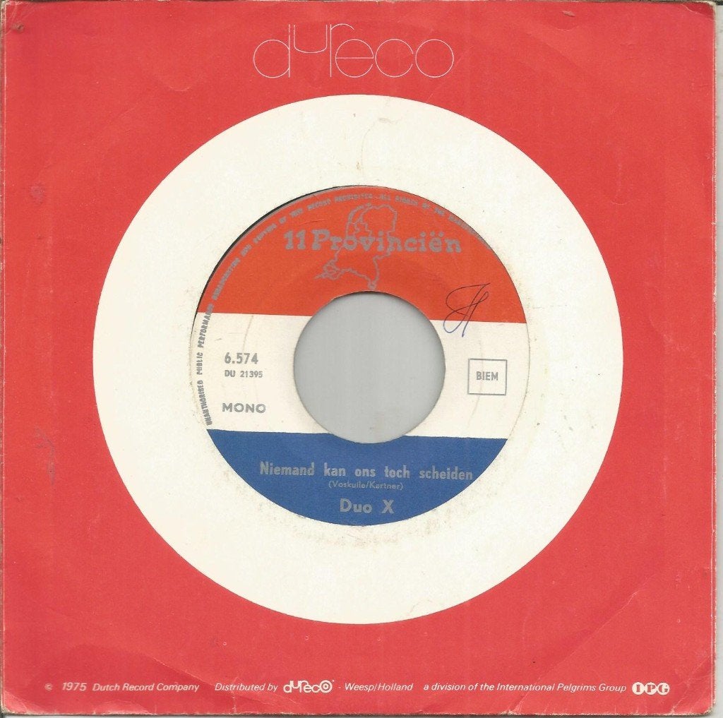 Duo X – Niemand Kan Ons Toch Scheiden (1970), Cd's en Dvd's, Originele persing, 7 inch, Ophalen of Verzenden, Zo goed als nieuw