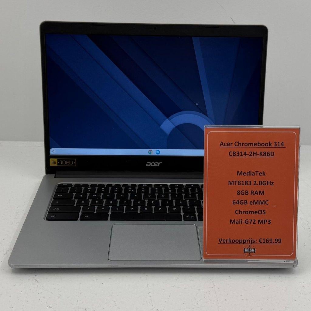 Acer Chromebook 314 Laptop | MediaTek 8GB RAM 64GB, 14 inch, 4 GB of minder, Dordrecht@usedproducts.nl, Toulonselaan 72