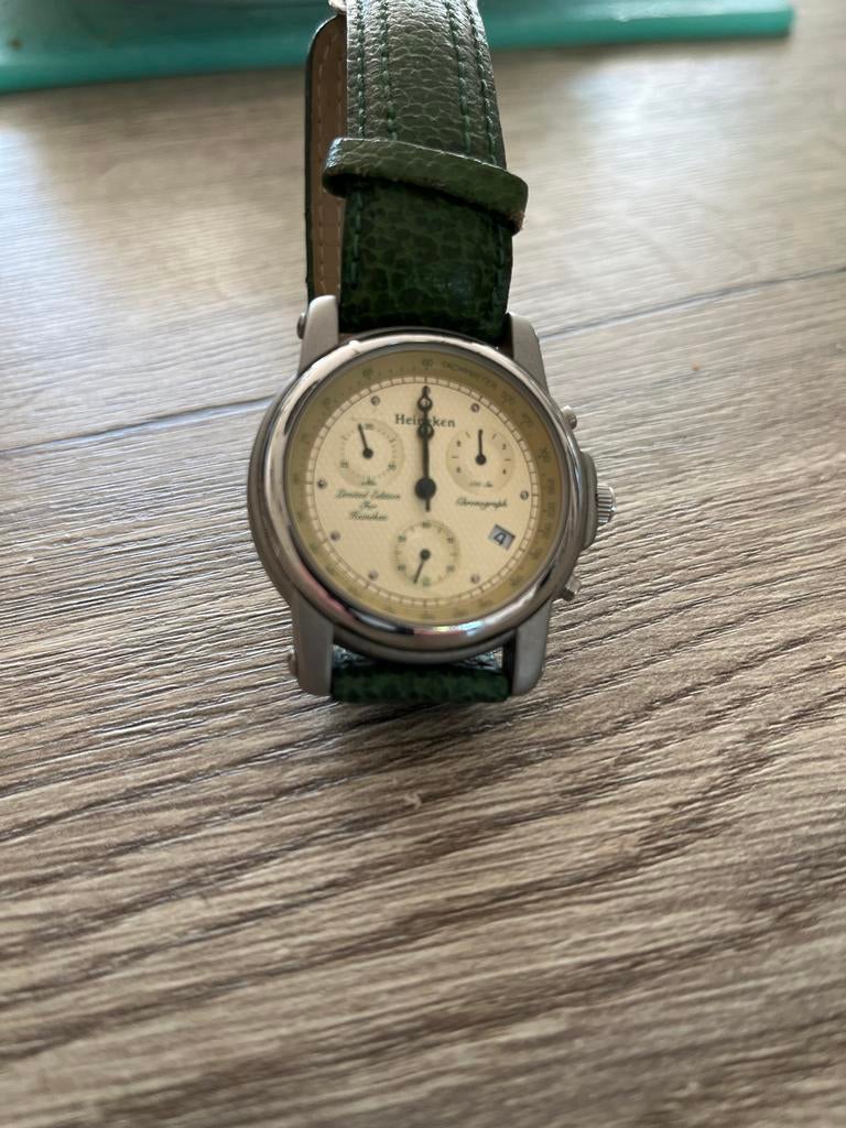 Heineken Limited Edition Chronograaf Polshorloge, Overige merken, Staal, Polshorloge, Ophalen of Verzenden